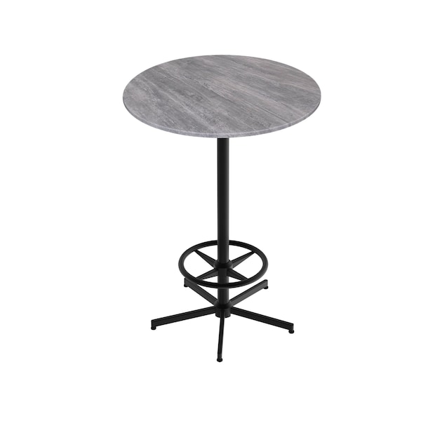 Holland Bar Stool Co 42 Tall OD216 Black Table Base w36 Diameter Greystone Top, IndoorOutdoor OD21642BWODS36RGryStn - main